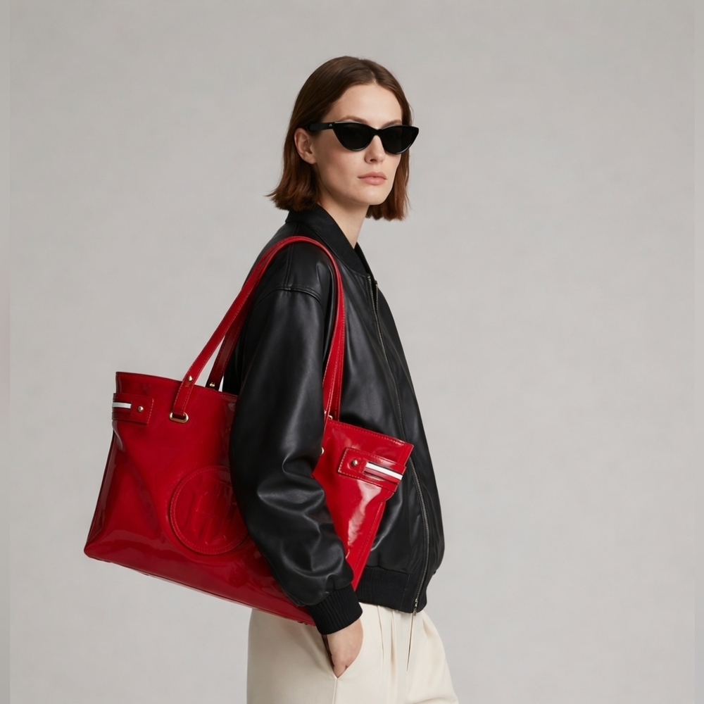 NWT Women's Tommy Hilfiger Patent Leather Tote Bag